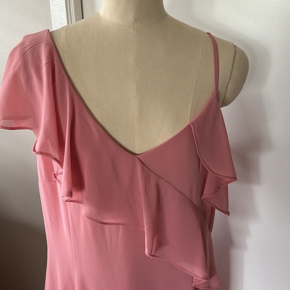 👗LE CHATEAU Pink Ruffle strap dress. Size XL. - Picture 4 of 10
